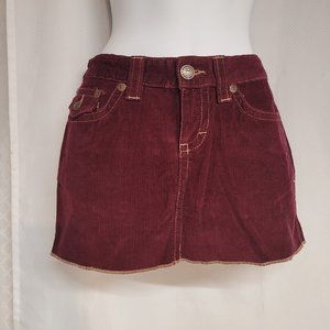 Aeropostale Burgundy Corduroy Mini Skirt